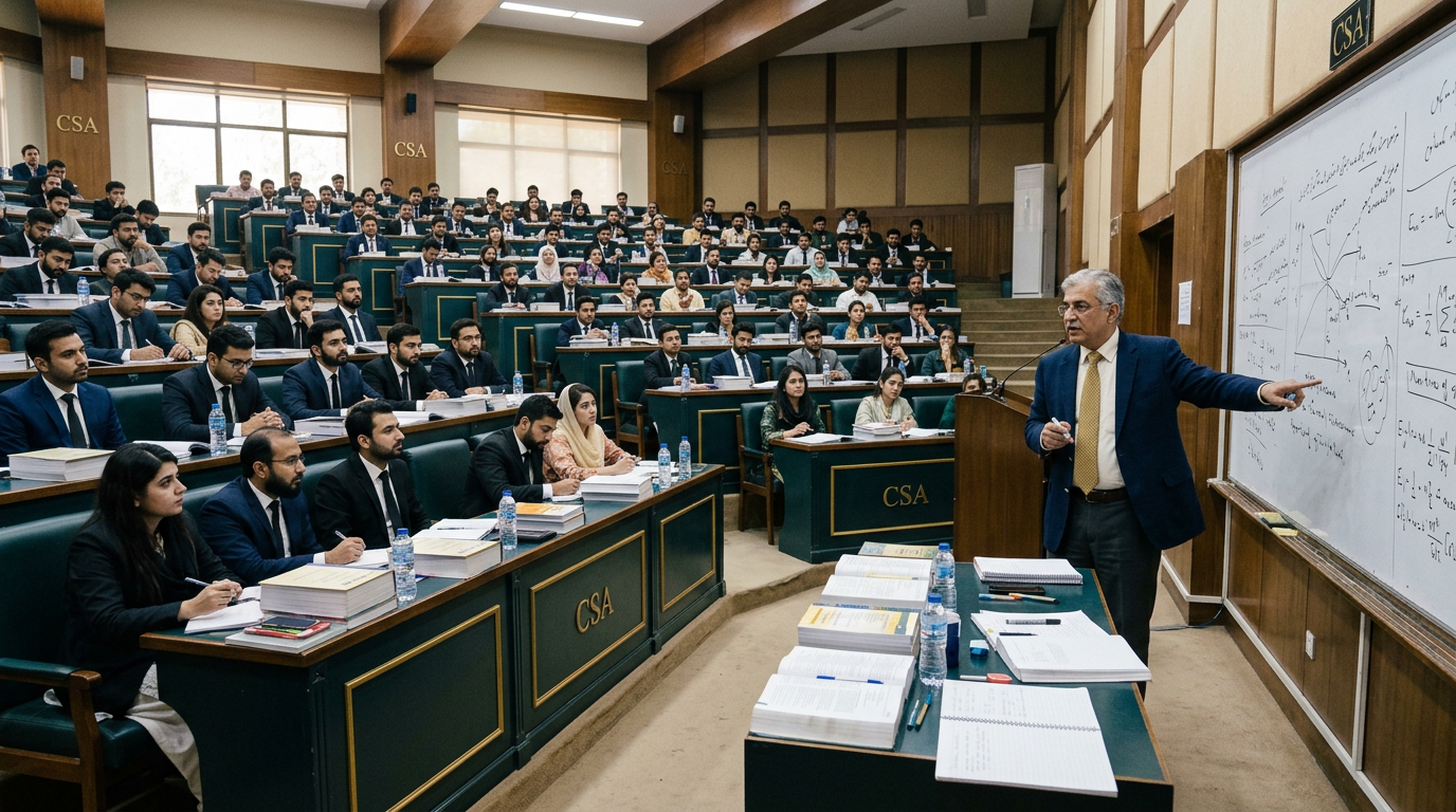 Civil services academy classroom in Pakistan