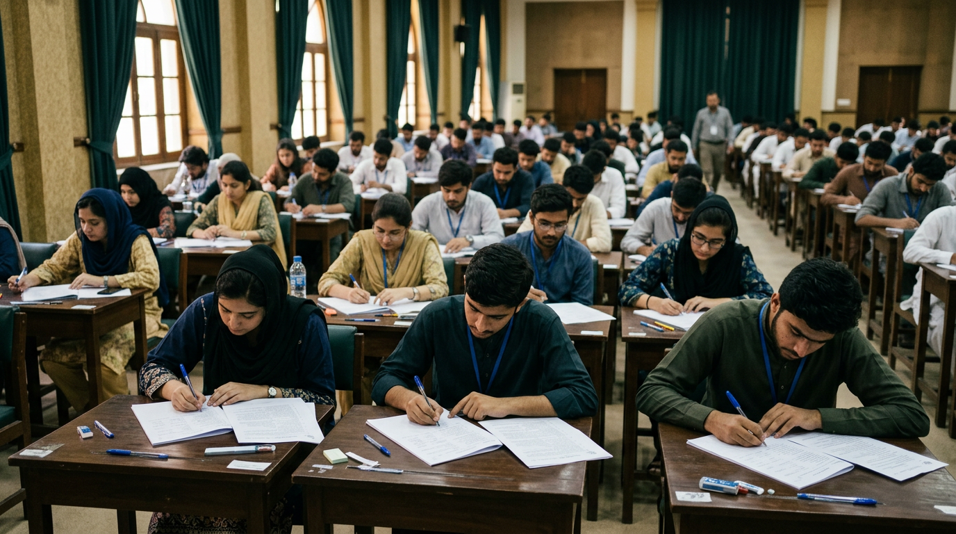 Competitive examination hall in Pakistan